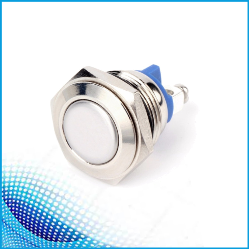 Alpinetech Pulsante Metal 19mm Acciaio Inox - Interruttore Momentaneo NC, Terminali A Vite, IP67 - 2
